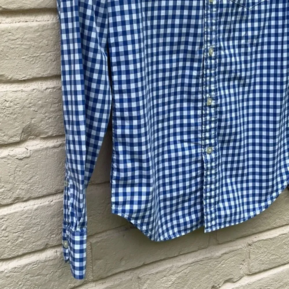 Take 50% OFF- Banana Republic Grant Fit Shirt, Blue/White, Size-XS